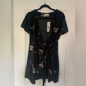 NWT Urban Outfitters Velvet Wrap Mini Dress